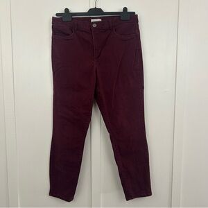 LOFT womens pants skinny stretchy burgundy color size 14